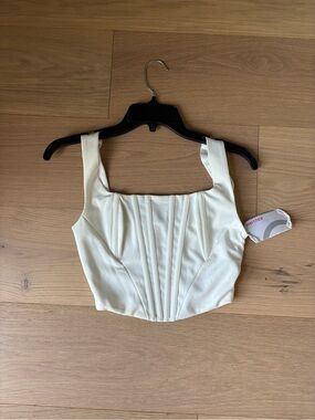 White Corset Crop Top - size XS